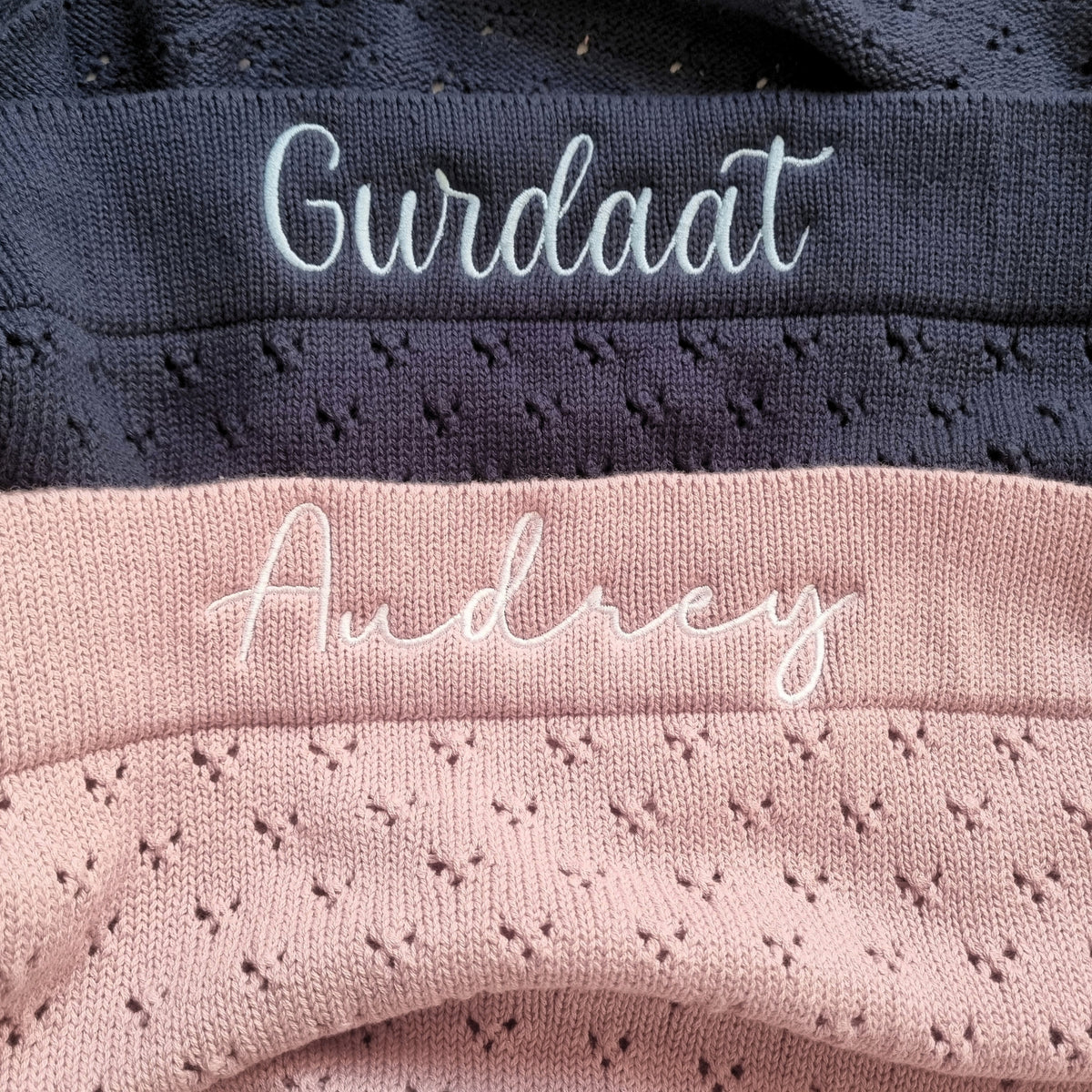 Personalised Pointelle Cotton Baby Blanket
