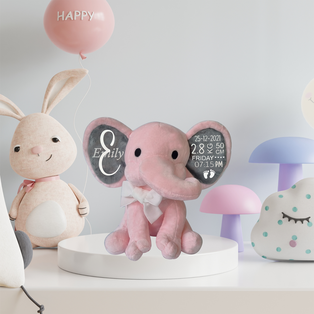 Personalised Birth Stats Elephant