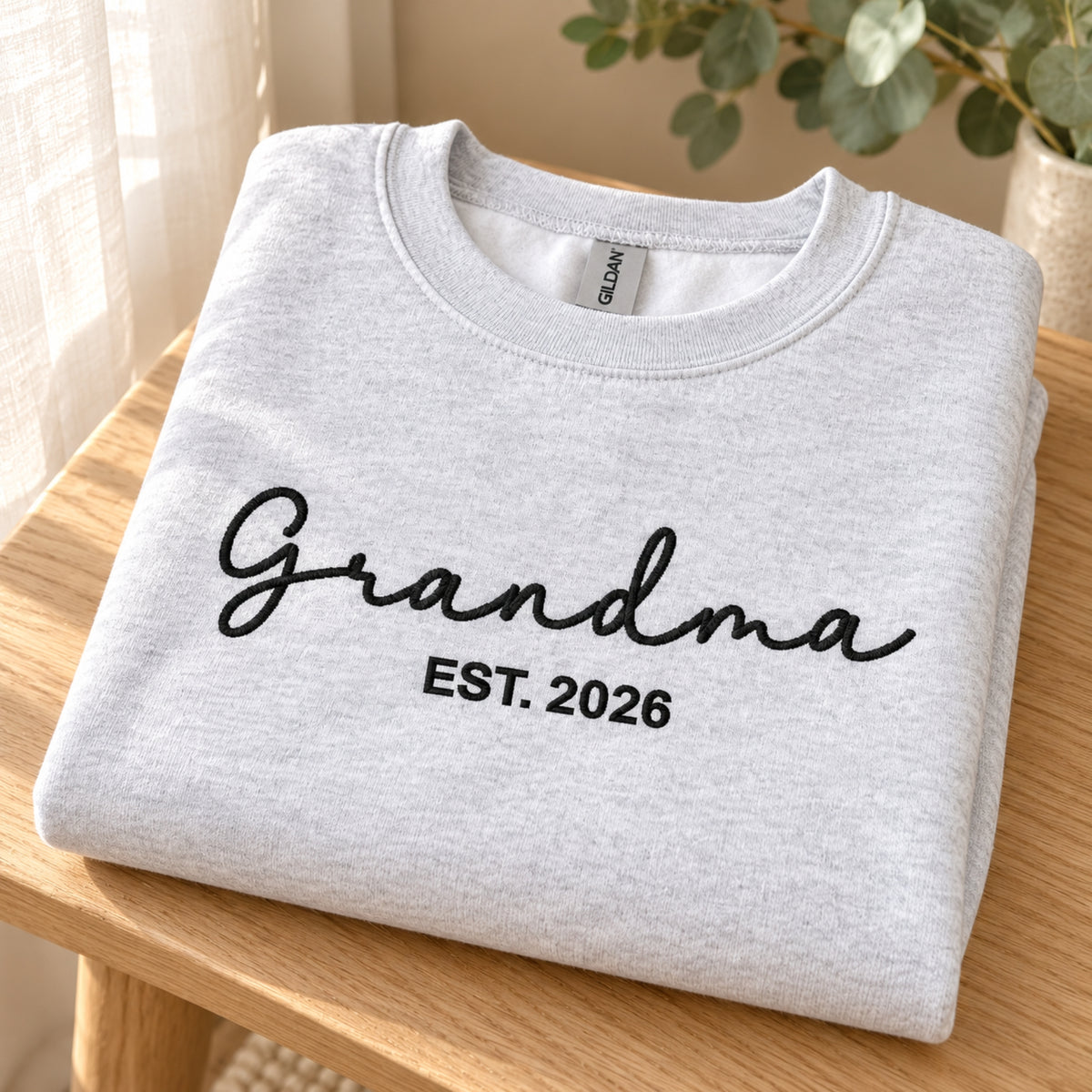 Embroidered Script Grandma Jumper with EST Year