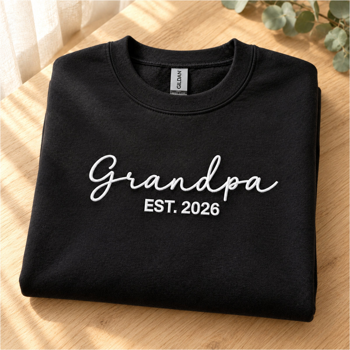 Embroidered Script Grandpa Jumper with EST Year.