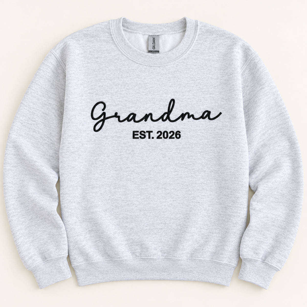 Embroidered Script Grandma Jumper with EST Year