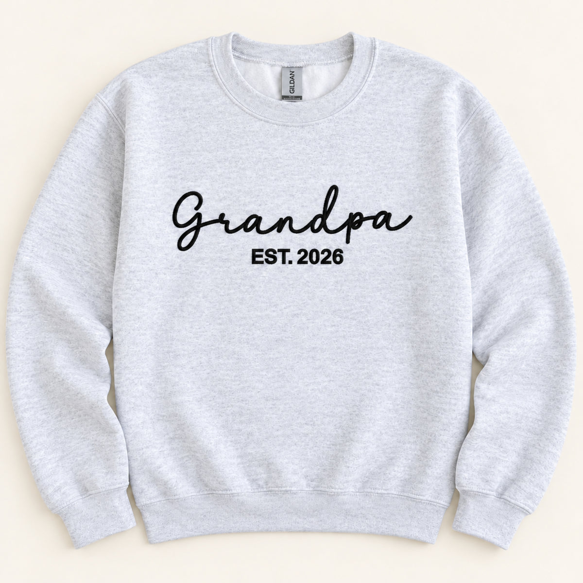 Embroidered Script Grandpa Jumper with EST Year.