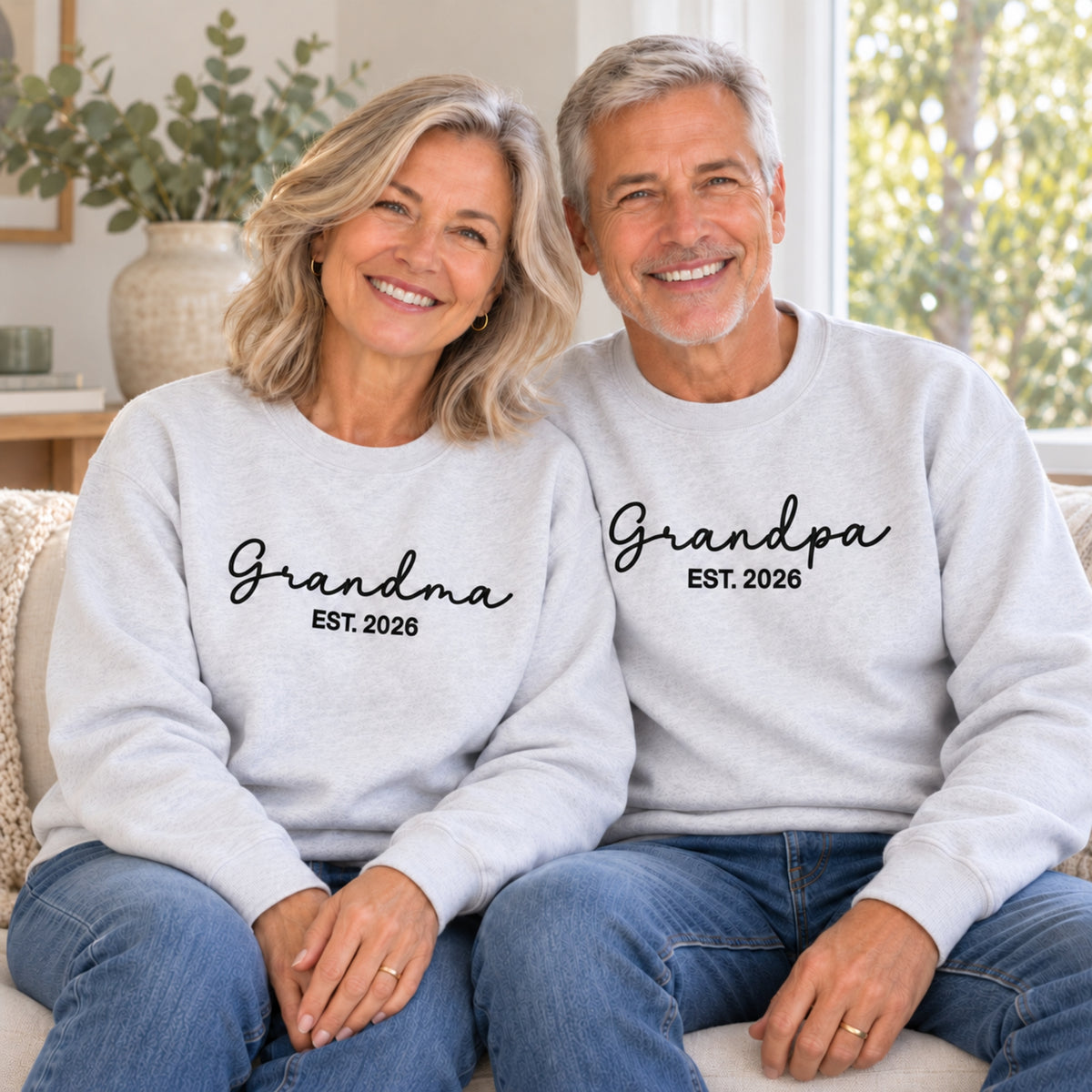 Embroidered Script Grandpa Jumper with EST Year.