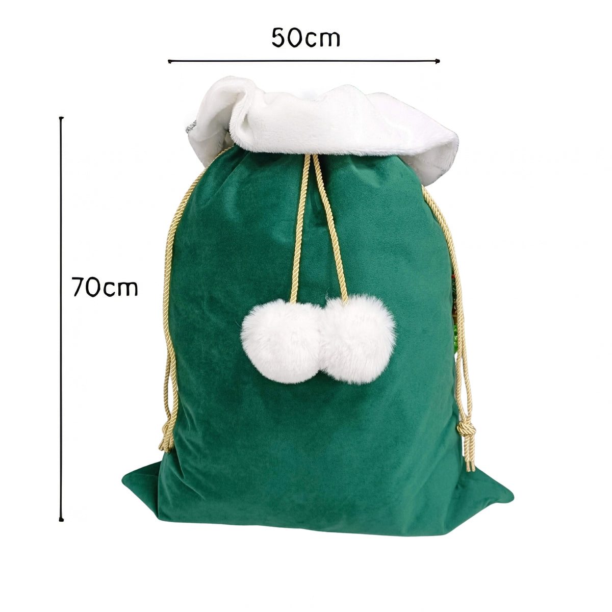 Luxury Velvet Santa Sack with Pom-Poms