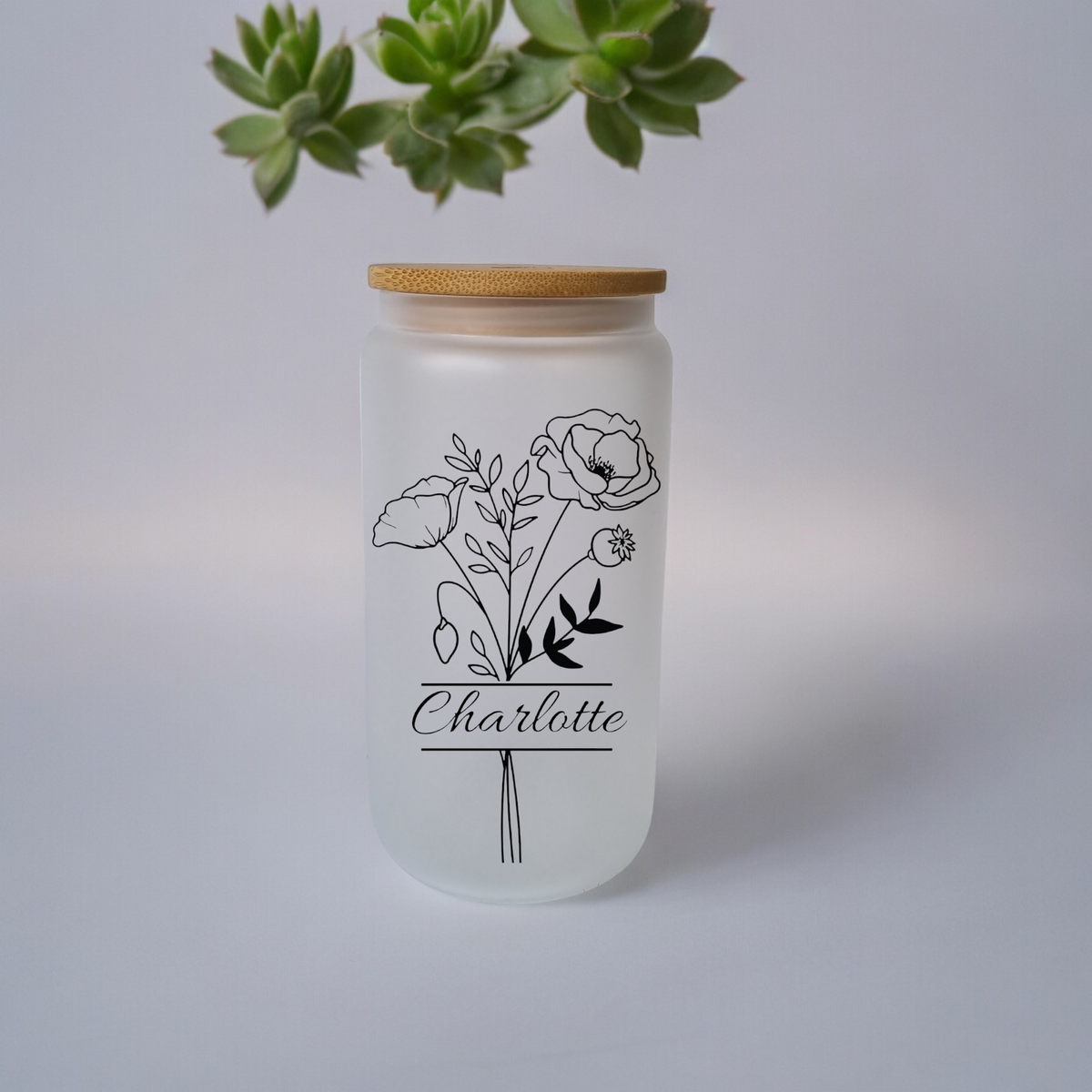 Personalised Birth Flower Glass Tumbler