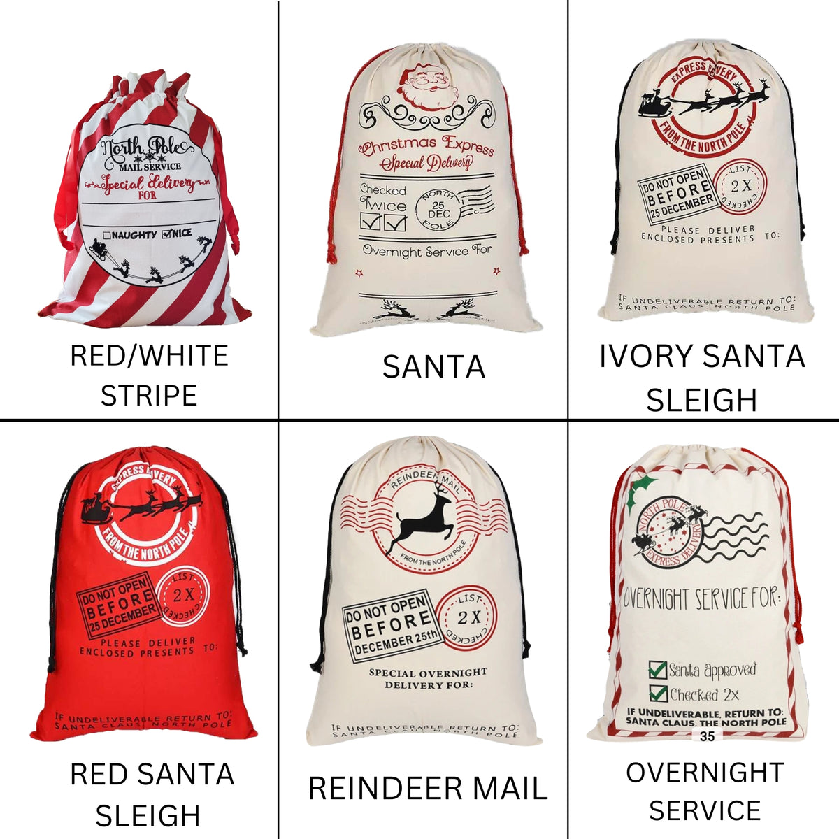 Personalised Large Canvas Santa Sack