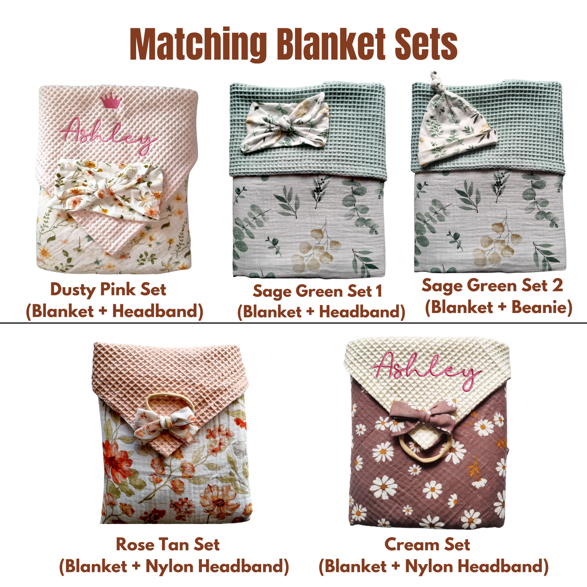 Personalised Reversible Muslin Waffle Baby Blanket
