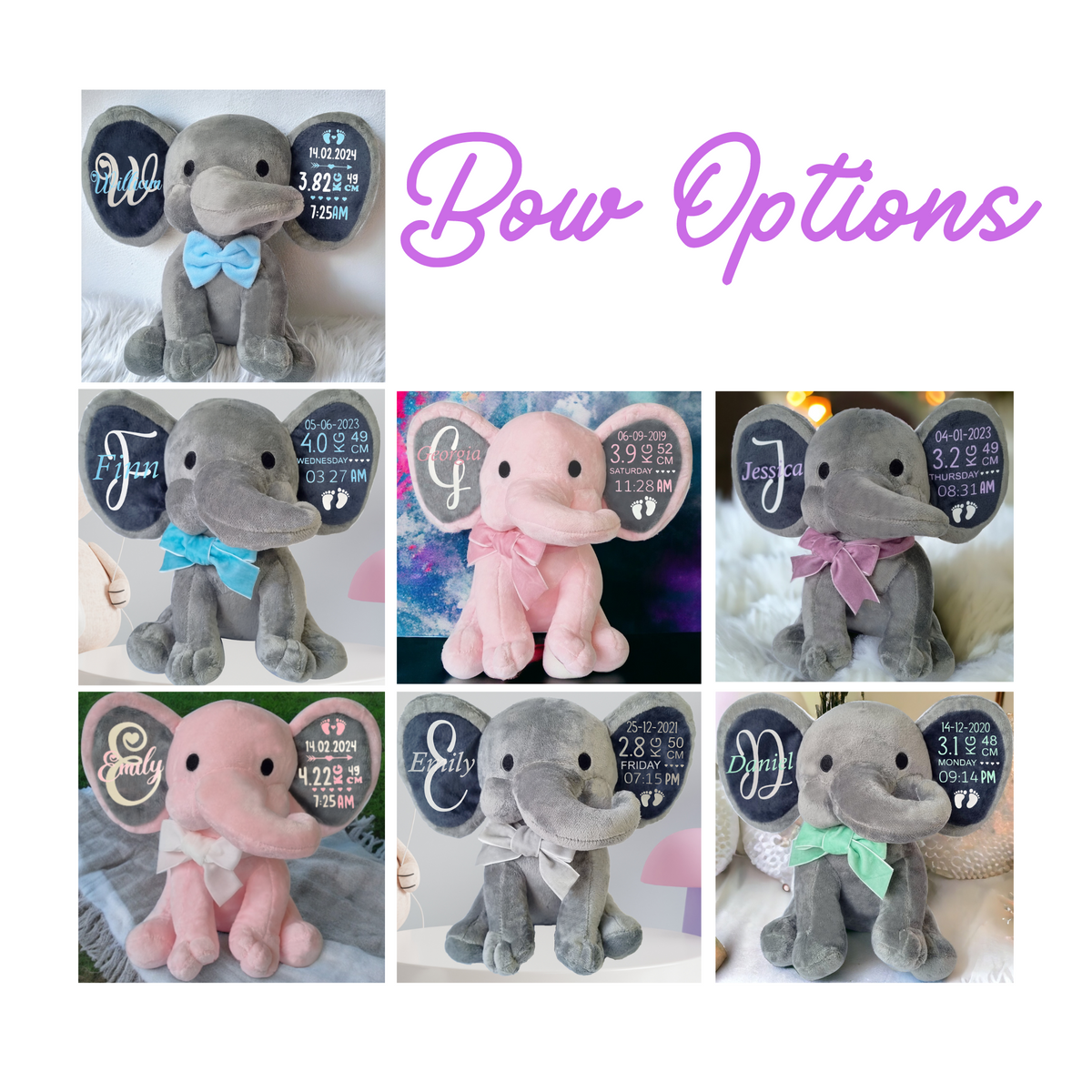 Personalised Birth Stats Elephant