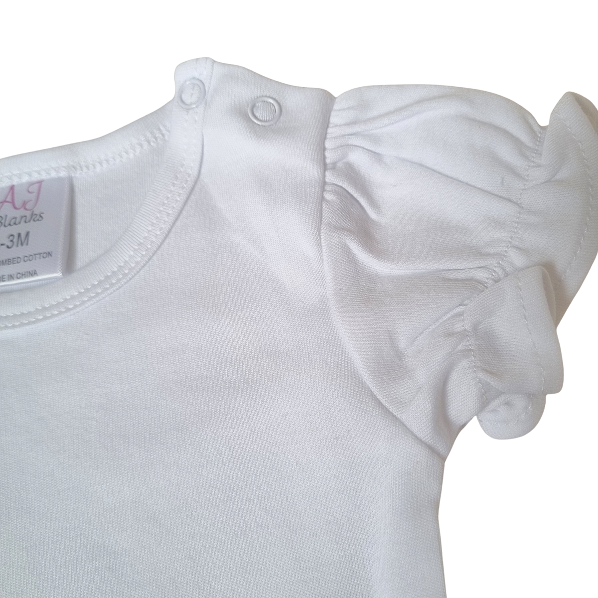 Personalised Girl's Ruffle Short Sleeve Bodysuit.