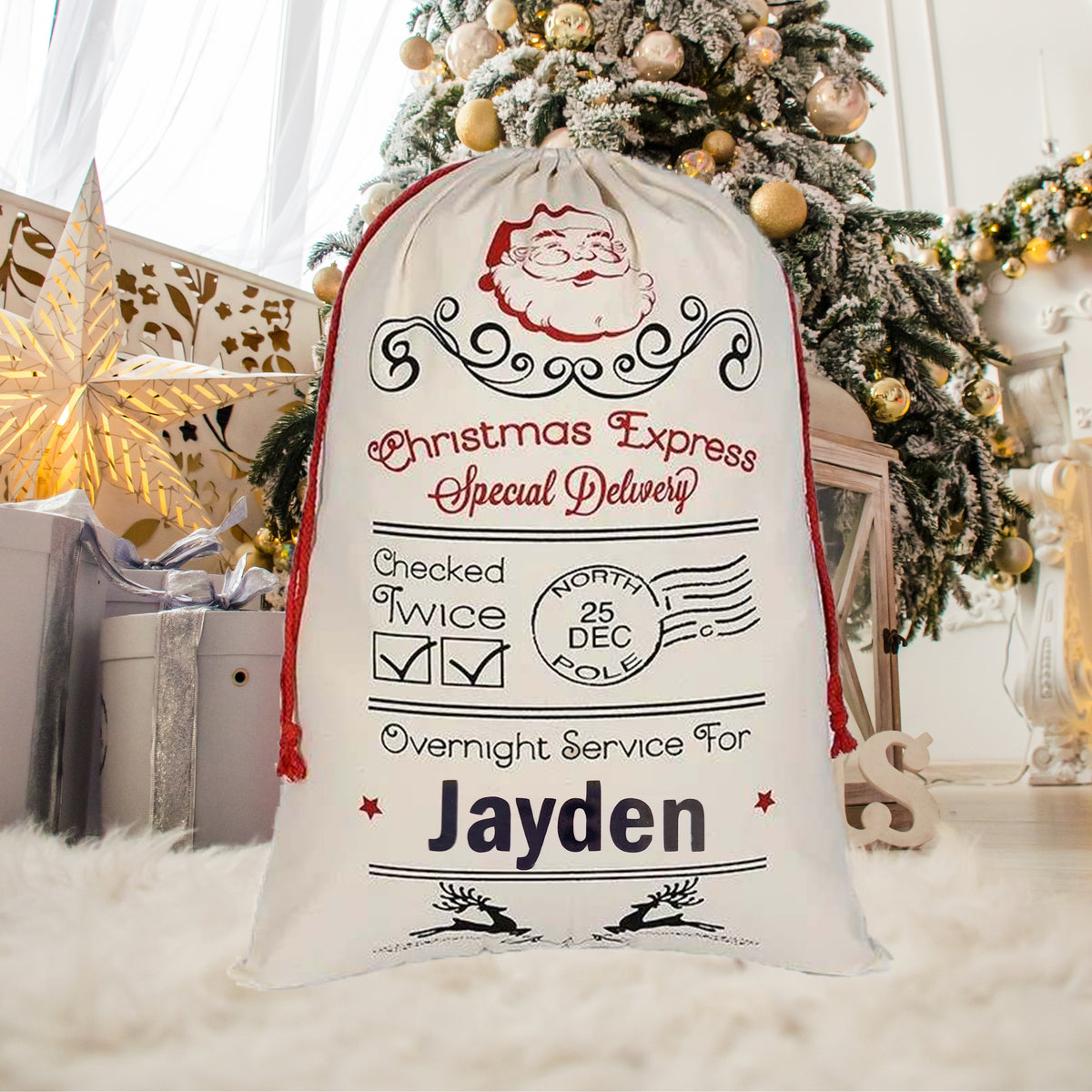 Personalised Large Canvas Santa Sack