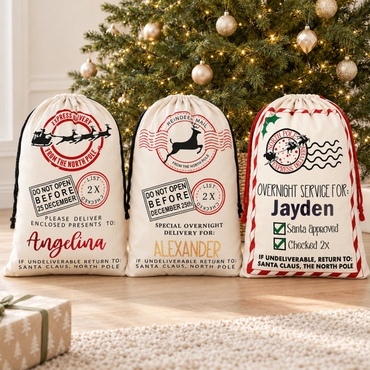 Personalised Large Canvas Santa Sack
