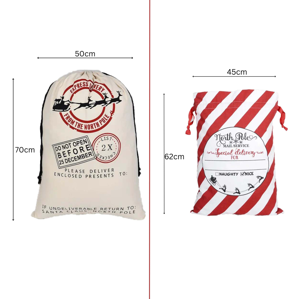 Personalised Large Canvas Santa Sack