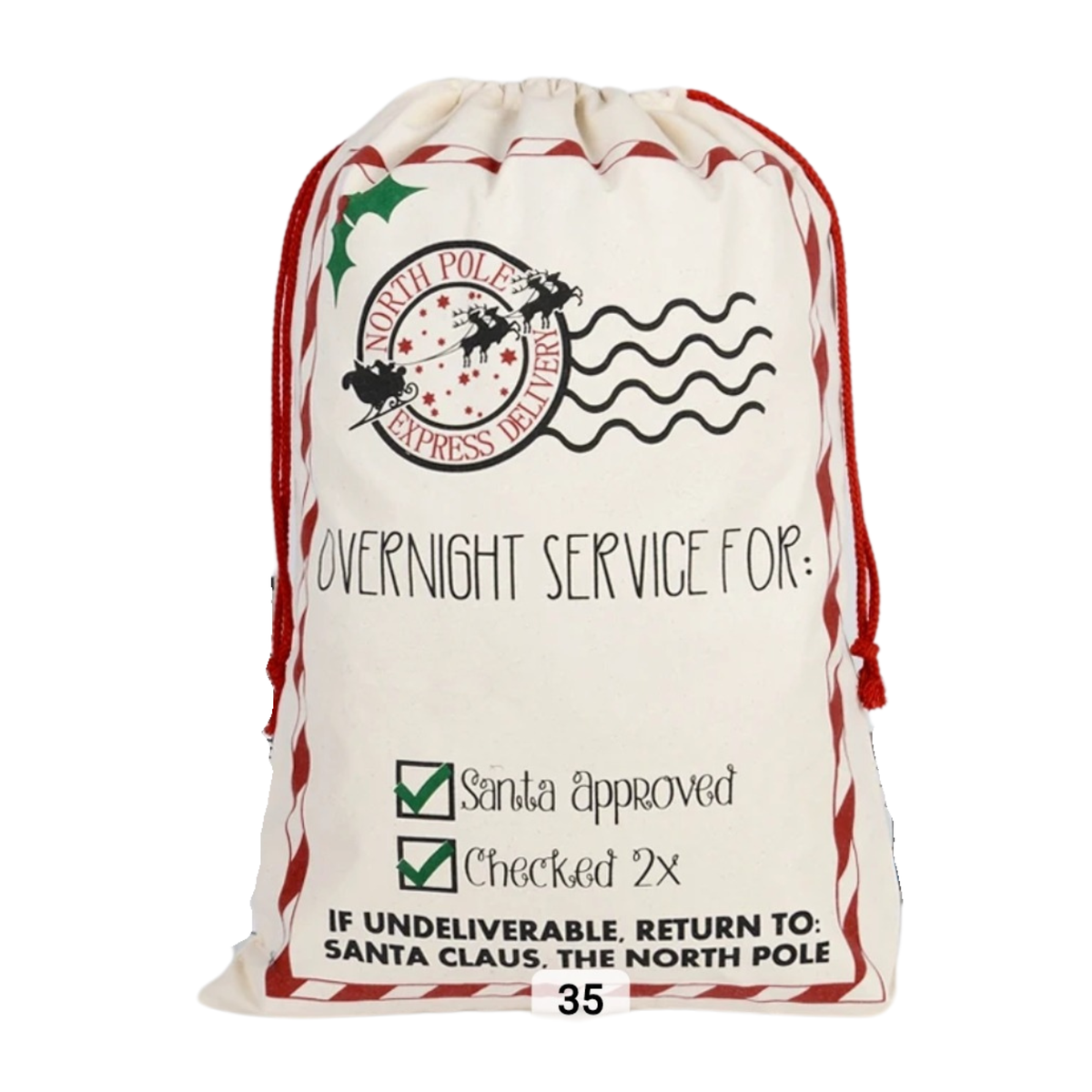 Personalised Large Canvas Santa Sack